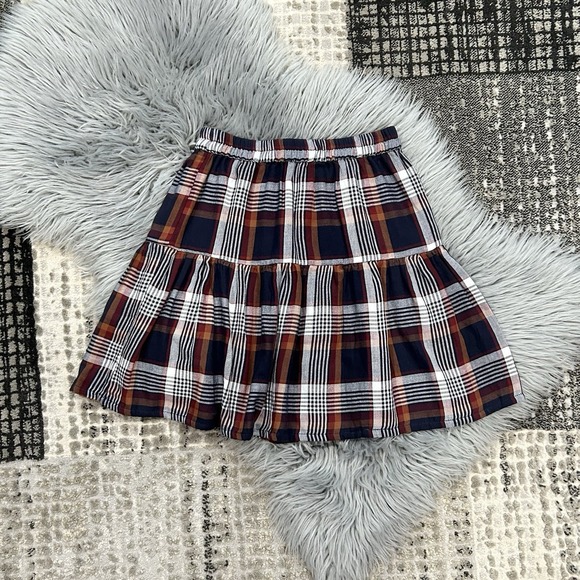 Other - Beet World‎ Girls Tiered Brown Plaid Skirt Size 11-12Y ($52) NWT